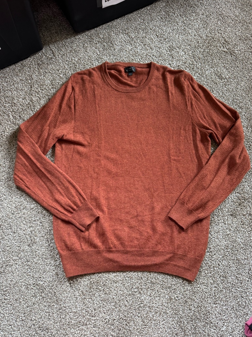 Burnt Orange J Crew 100% Wool Crewneck Sweater